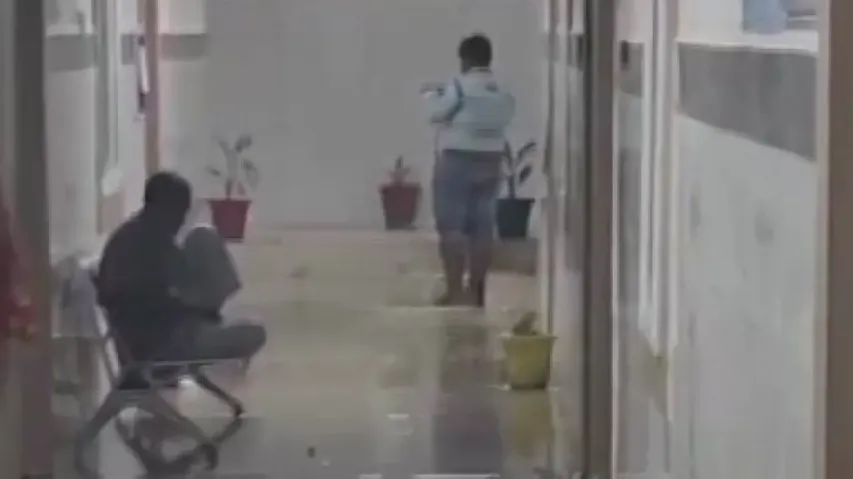 Rainwater enters hospitals transformed under 5T in Ganjam; patients suffer