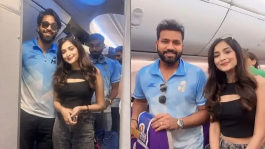 Mumbai Indians (MI) fan poses with Rohit Sharma & Hardik Pandya; internet reacts