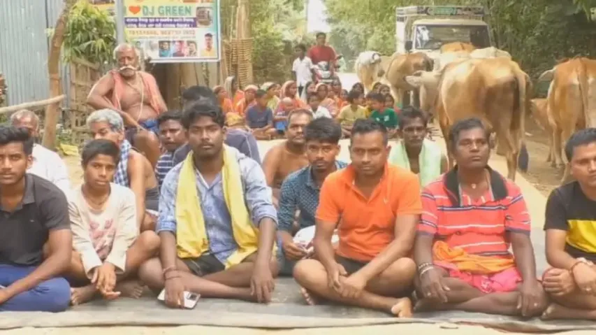 Illegal sand mining in Kharasrota River triggers protests