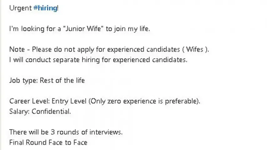 Software engineer turns Linkedln into Matrimony site, posts hiring for wife