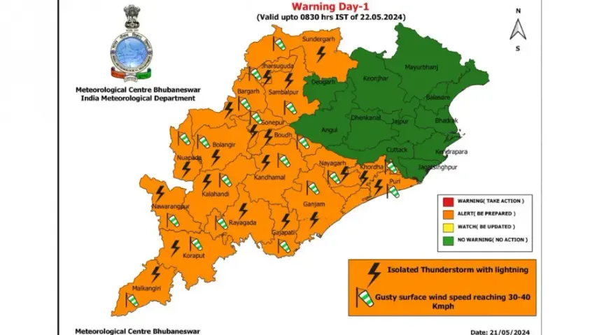 IMD Issues Orange Alert For Thunderstorm In Odisha Districts