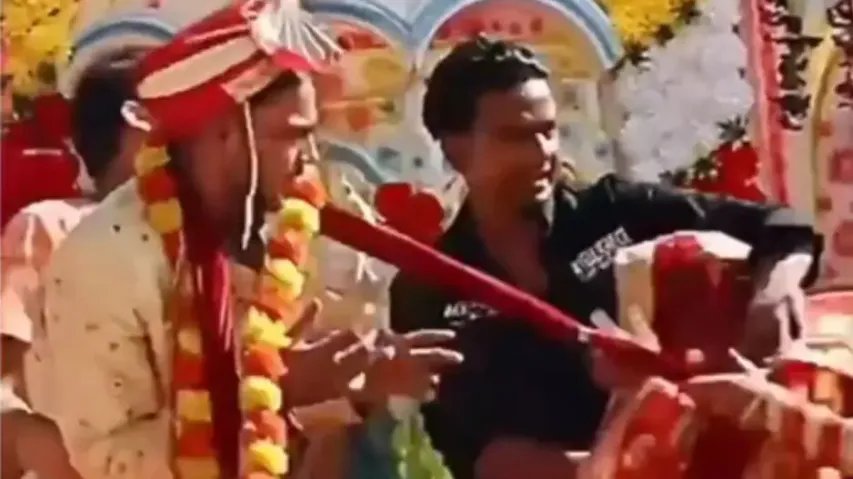 Bride and groom's fight turns wedding stage into battleground