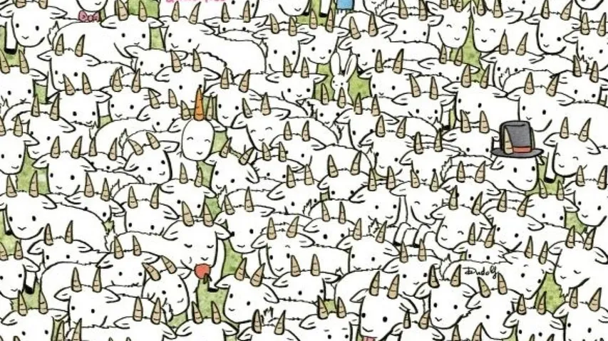 Can you find a sheep among a herd of goats in 10 secs?