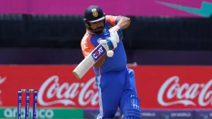 India captain Rohit Sharma plays a shot against Ireland