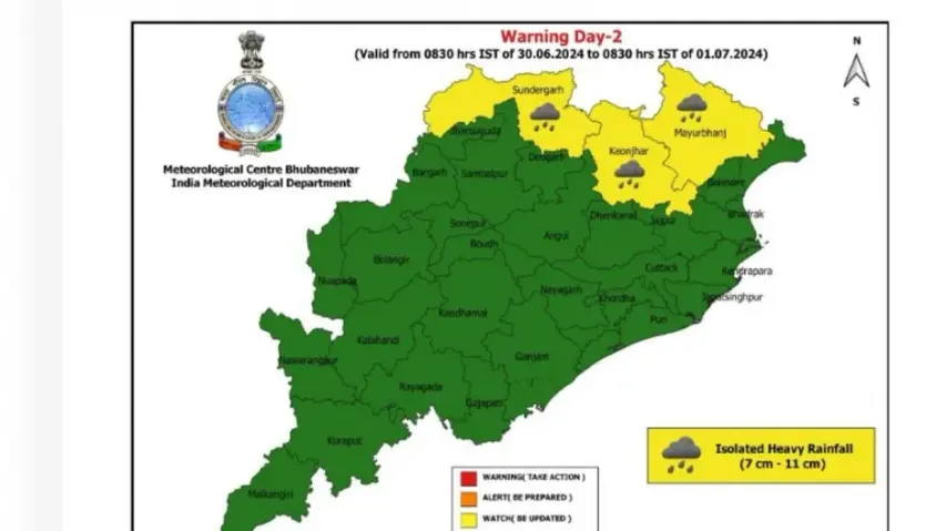 Low pressure triggered rain to continue to lash several parts of Odisha today
