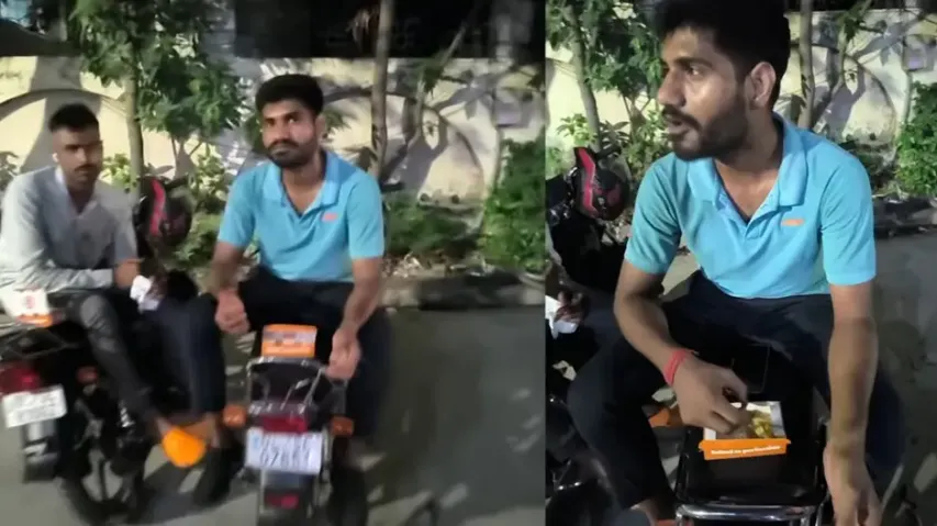 ola delivery partner caught eating customer’s food