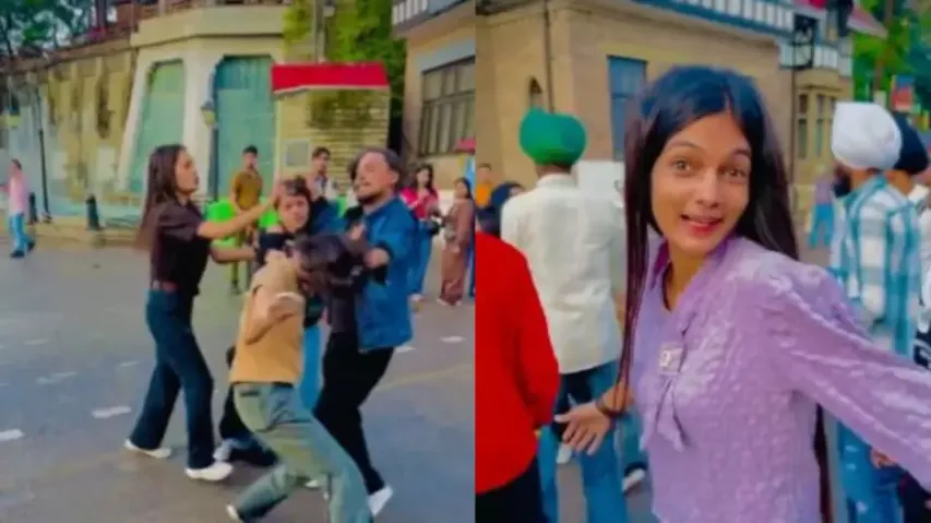 Girl continues to make reel as women fight, pull each other’s hair