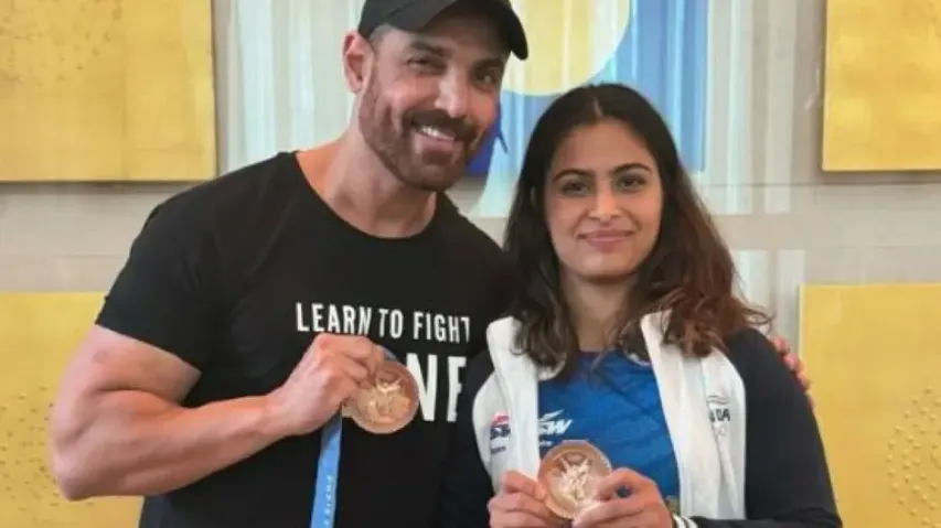John Abraham meets India’s Olympic medallist Manu Bhaker, picture breaks internet