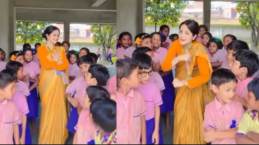 'Ah Tamatar Bade Mazedar', cute teacher's performance with students is winning internet, watch