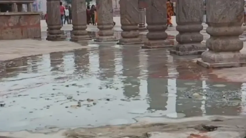 Devotees, Puri Srimandir servitors fume as water from ‘Peja Nala’ floods Singhadwara