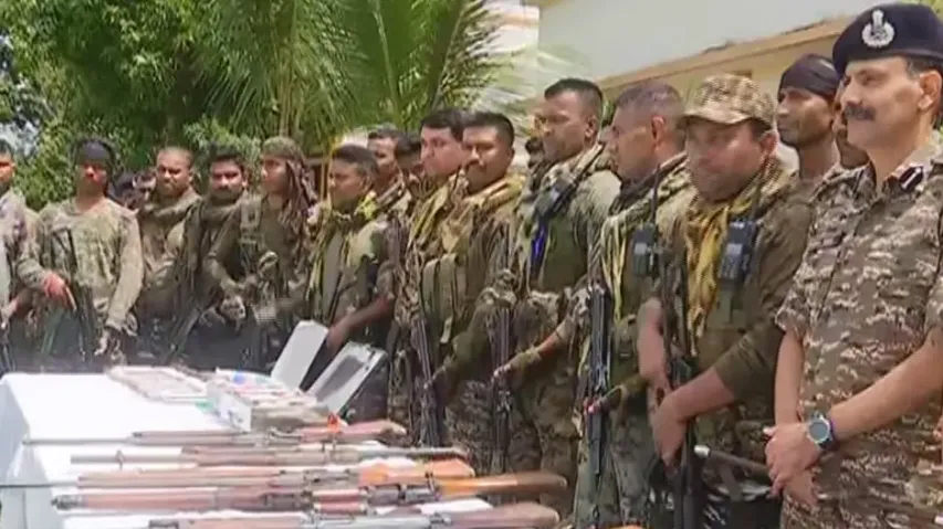A huge cache of weapons was seized from the encounter site