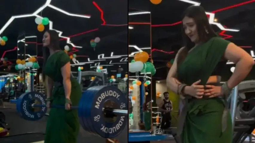 Watch girl deadlifts 140kg wearing a saree; internet stunned