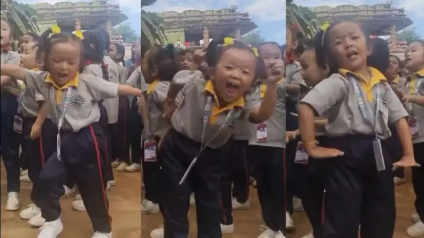 A little girl’s energetic dance to Nepali song