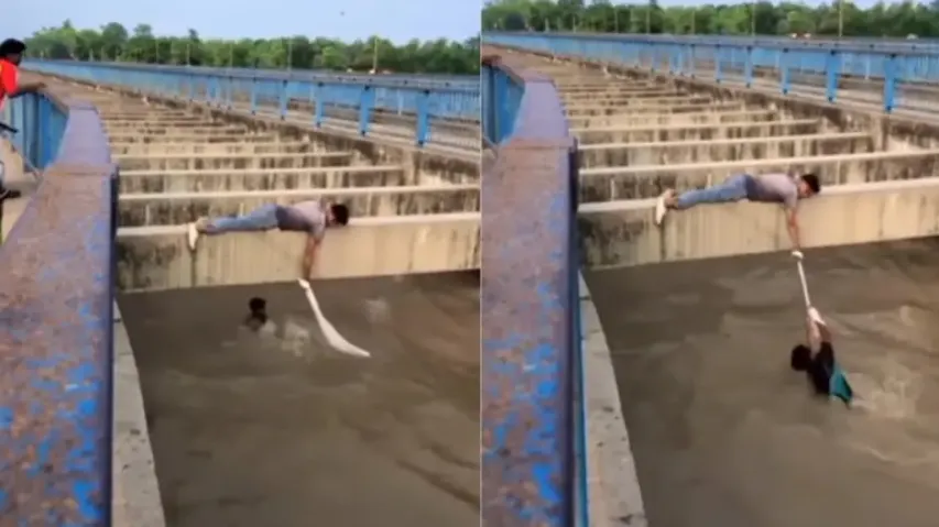‘Heroic rescue’: Man saves friend from flooded river, video goes viral – Watch 