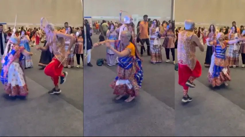 Dandiya Night: Elderly couple winning hearts with their garba moves, watch