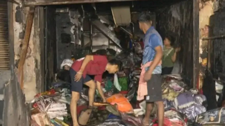 Massive fire breaks out at Unit-I Market Building in Bhubaneswar on Diwali