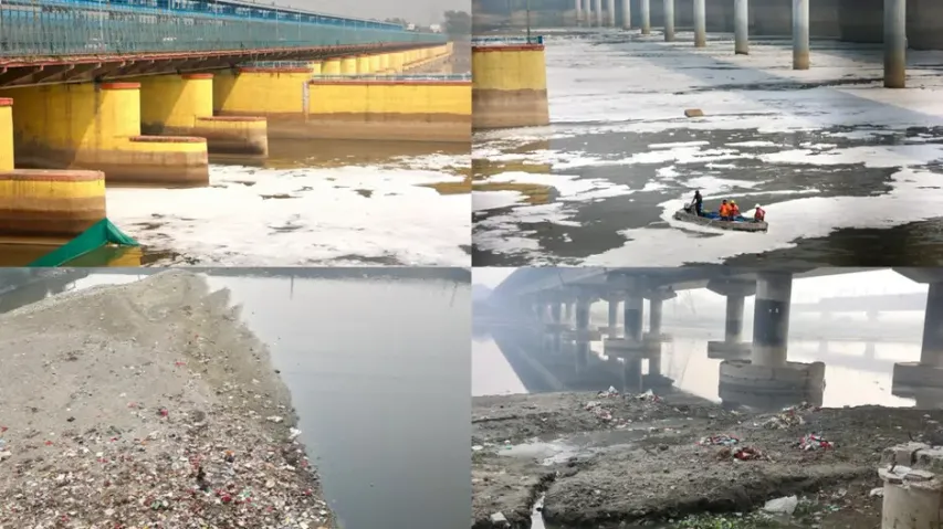 Toxic foam in Yamuna River