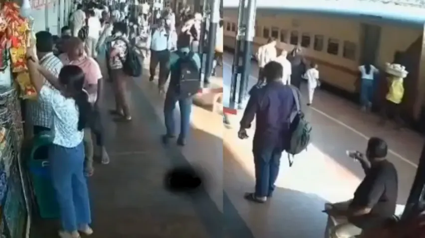 Shocking! Girl falls onto tracks while boarding moving train, rescued with minor injuries; watch