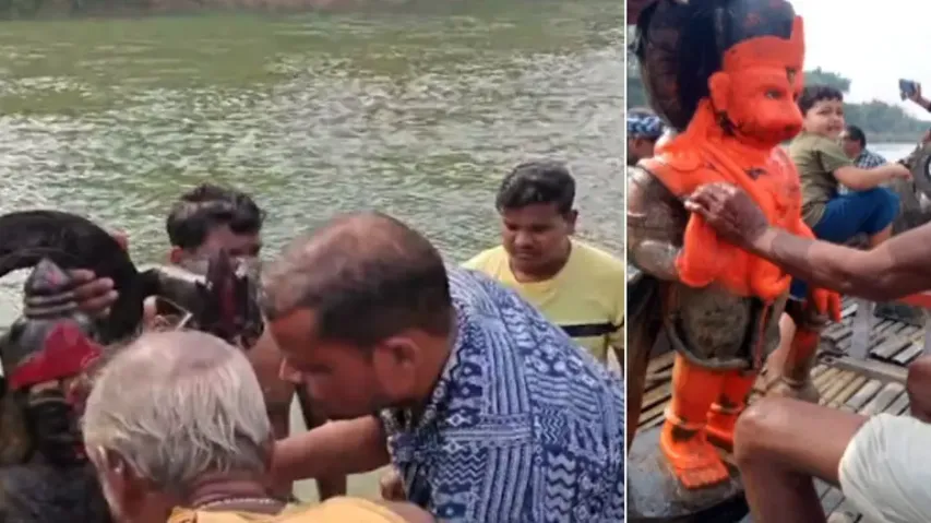 Antique idols of Lord Hanuman, Shani Dev recovered from Mahanadi river in Odisha