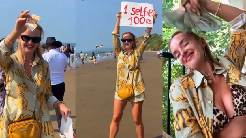 Rs 100 per click! Foreign tourist charges Indians for selfie, watch