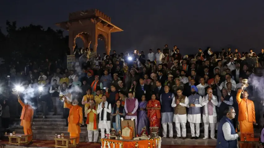 Grand Aarti at Yamuna ghat: Delhi CM’s first public event after taking charge 