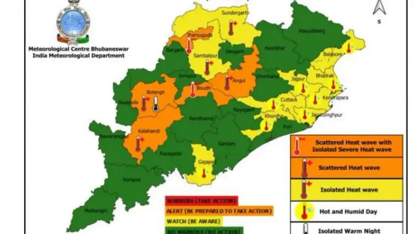 Heat wave and thunderstorm to lash Odisha districts; IMD issues orange and yellow warning