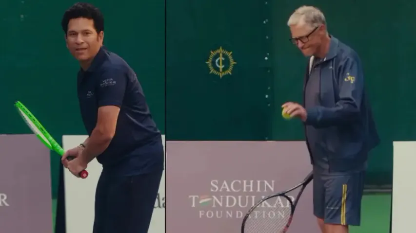 Sachin Tendulkar Bill Gates play Crennis watch