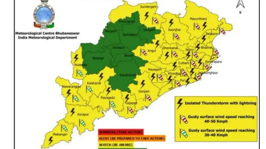 Thunderstorm triggered rain to lash Odisha districts till April 14, IMD issues yellow warning