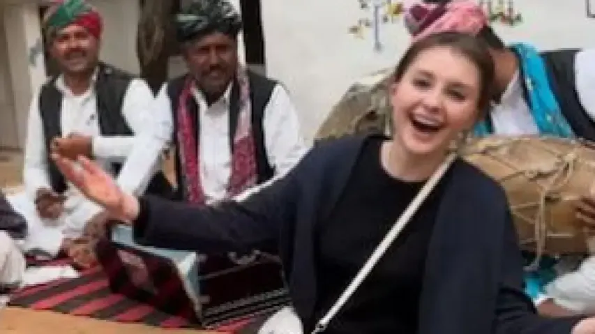 Picture of Russian woman in Rajasthan