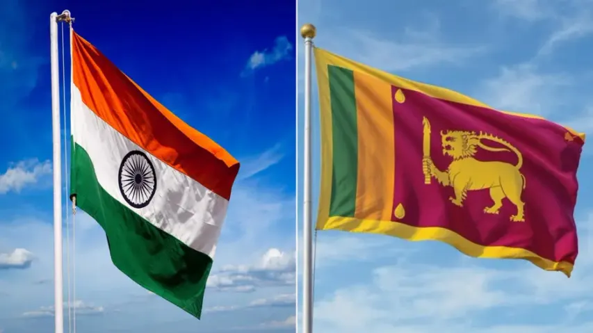 Indian National Flag and Sri Lankan National Flag