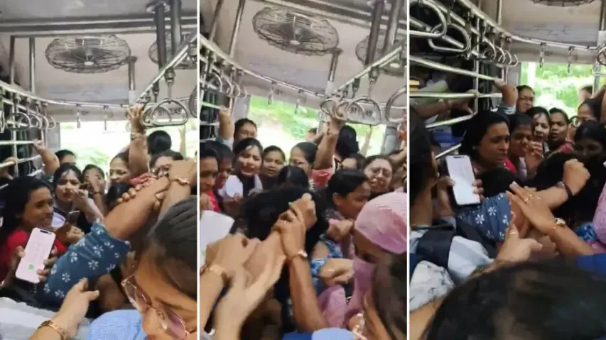 Viral video: Women passengers pull hair, hurl abuses and fists as fight erupts in Mumbai local