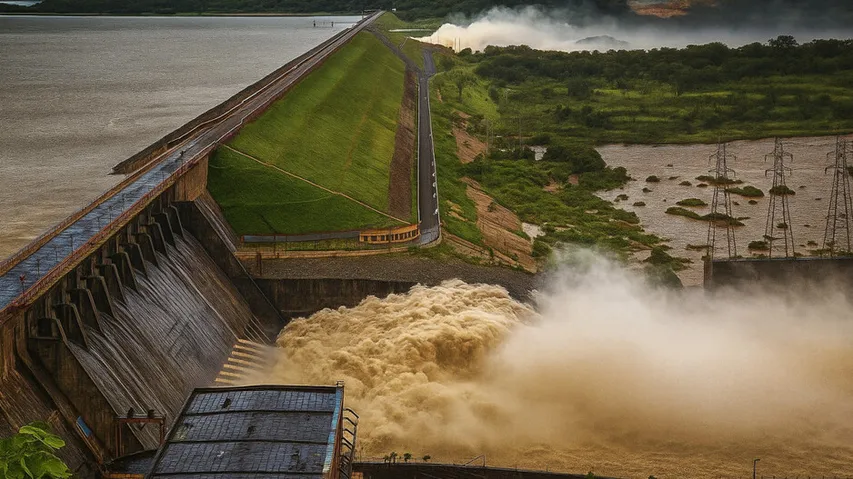 Hirakud dam continues to release excess water amid heavy rainfall in Odisha