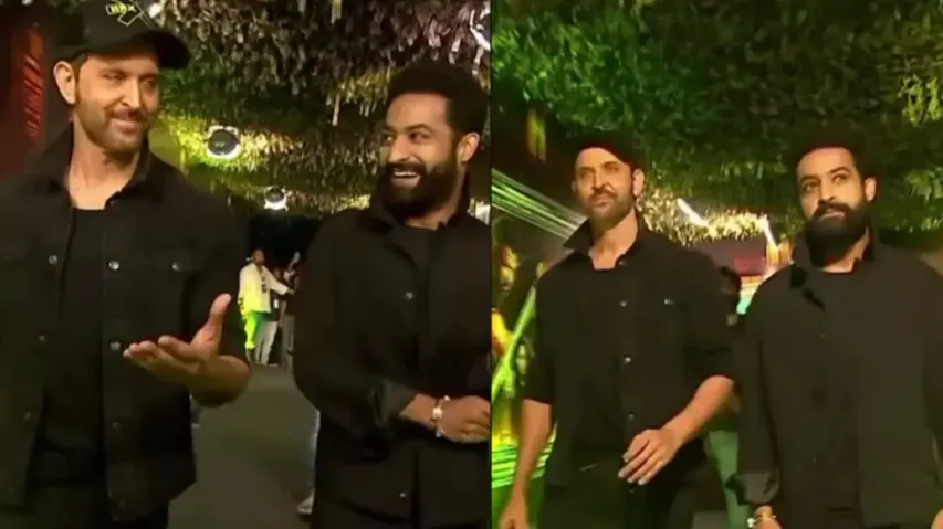 War 2 storm hits Hyderabad: Hrithik Roshan & Jr NTR’s first joint appearance sends fans into frenzy,