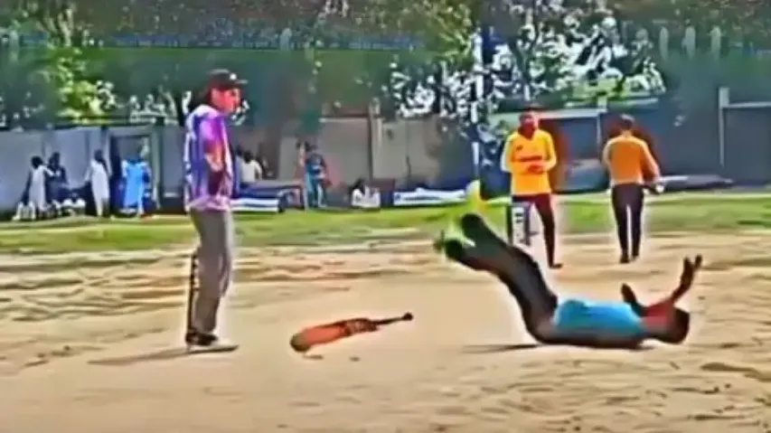 Batsman dies of heart attack moments after hitting a six; watch
