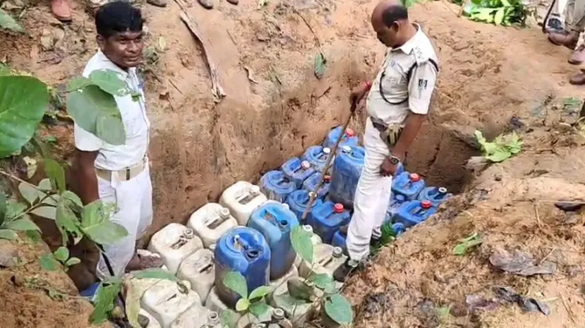 Nearly 2,000 litres of illicit country liquor seized from forest in Odisha’s Cuttack