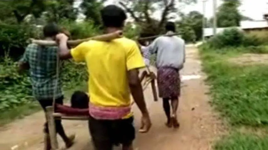 Odisha Patient Carried On Cot Due To Bad Roads, Dies On Way To Hospital