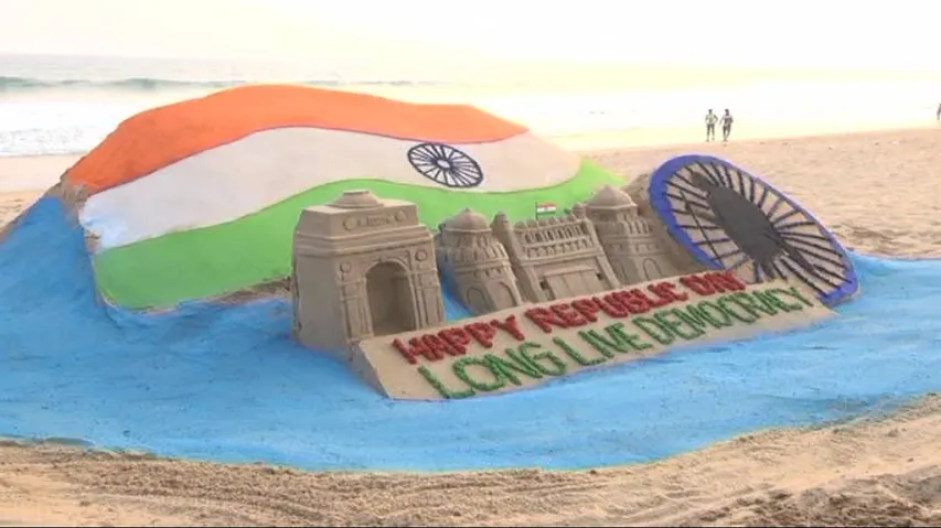Republic Day: Manas Sahoo's sand animation on Puri beach grabs eyeballs