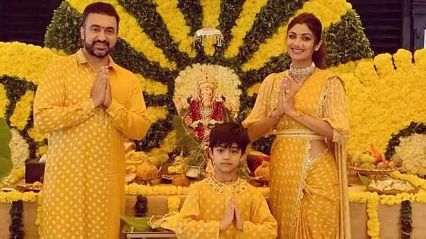 Shilpa Shetty bids adieu to Ganpati Bappa, dances with Raj Kundra