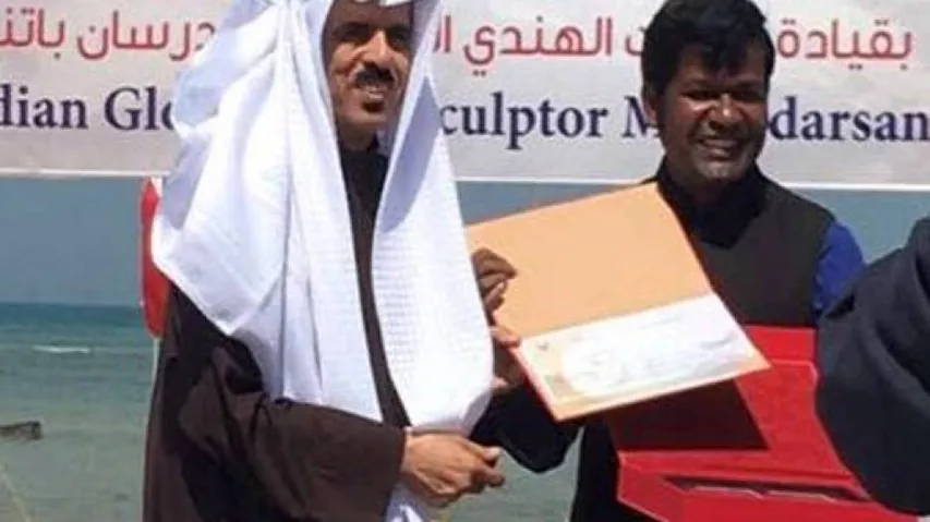 Sand artist Sudarsan Pattnaik honoured by Bahrain