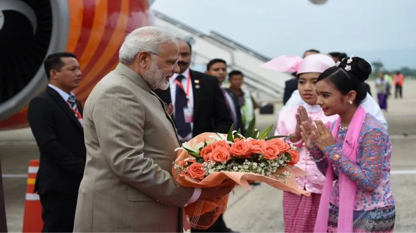 Modi arrives in Myanmar