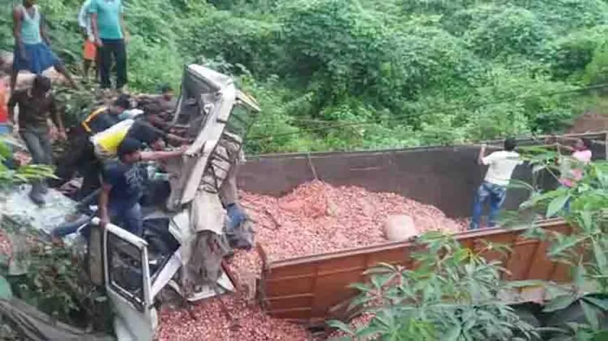 Two critical as onion-laden truck falls into deep gorge
