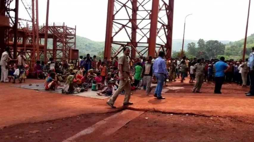 Locals stage protest in front of Utkal Alumina plant in Odisha
