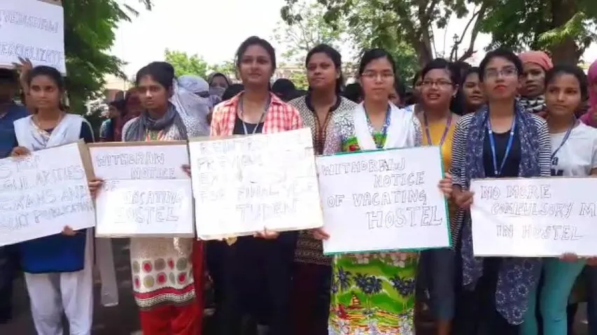 Students stage demonstration over fee hike at Ravenshaw University
