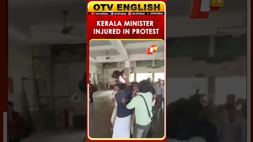 Kerala Health Minister Injured In KSU Protest At Kannur Station