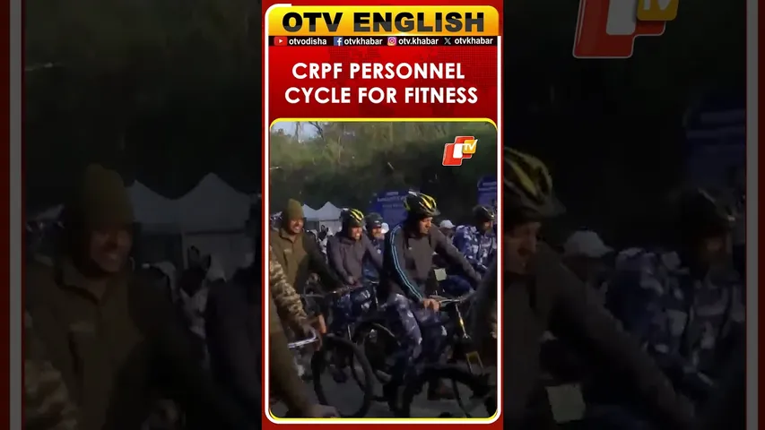 CRPF Personnel Cycle In Delhi On National Voters' Day For Fitness