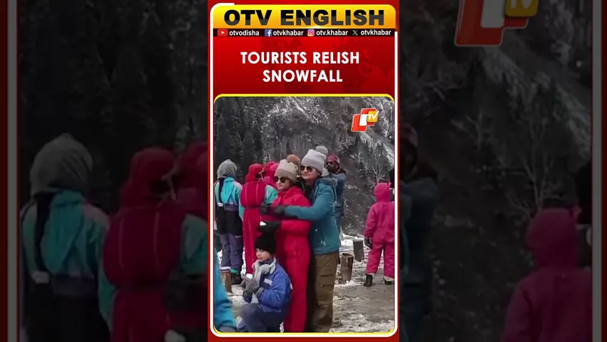 Tourists Relish Snowfall At Atal Tunnel, Rohtang, Himachal Pradesh