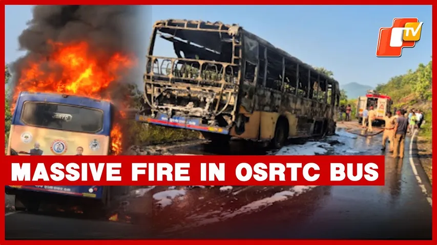 OSRTC Bus Gutted In Fire Near Salur Ghat In Koraput; All Passengers Safe