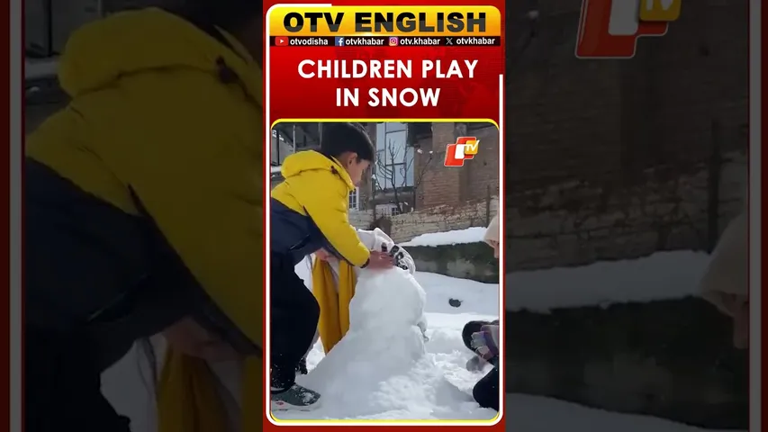 Children Enjoy Snowfall In Bhaderwah, Doda, J&K