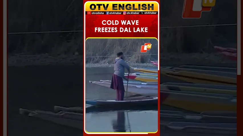 Dal Lake Partially Freezes In Srinagar Amid Cold Wave