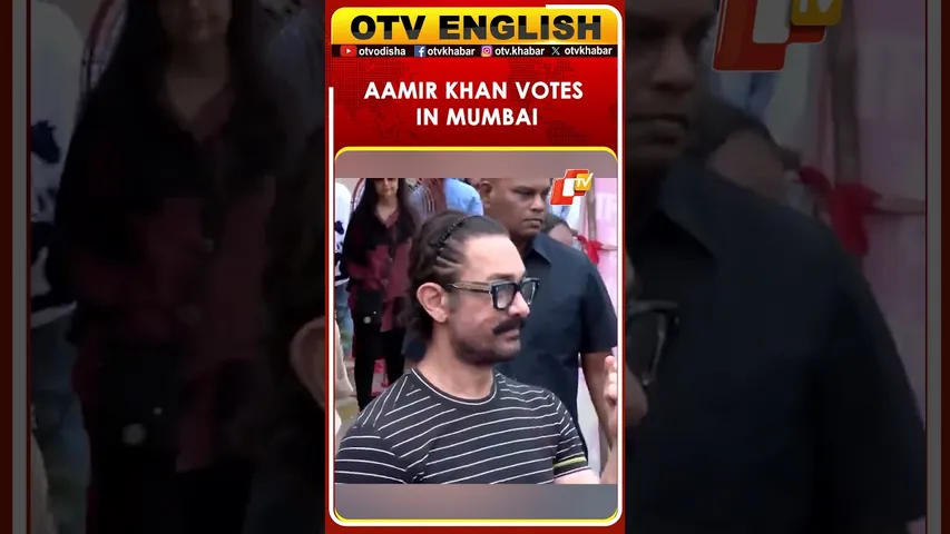 Actor Aamir Khan Shows Inked Finger In Mumbai BMC Elections